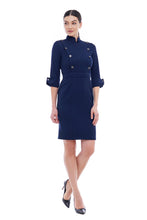 Load image into Gallery viewer, High neck button front dress