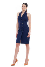 Load image into Gallery viewer, Halter double breasted cocktail dress
