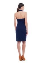 Load image into Gallery viewer, Halter double breasted cocktail dress