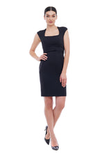 Load image into Gallery viewer, Square neck pencil dress with fabric belt