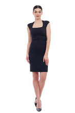 Load image into Gallery viewer, Square neck pencil dress with fabric belt