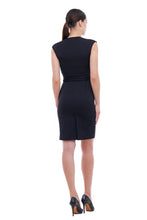 Load image into Gallery viewer, Square neck pencil dress with fabric belt
