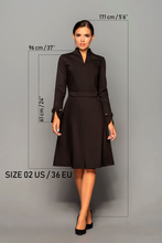 Load image into Gallery viewer, Black fit and flare dress