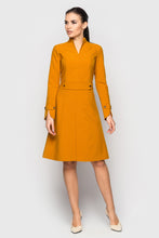Load image into Gallery viewer, Mustard Fit & flare Cocktail Dress