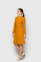Load image into Gallery viewer, Mustard Fit & flare Cocktail Dress