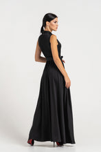 Load image into Gallery viewer, Maxi sleeveless shawl collar wrap maxi dress