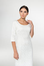 Load image into Gallery viewer, White jacquard pencil dress