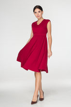 Load image into Gallery viewer, Red midi fit and flare dress