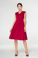 Load image into Gallery viewer, Red midi fit and flare dress