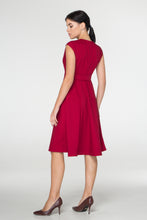 Load image into Gallery viewer, Red midi fit and flare dress