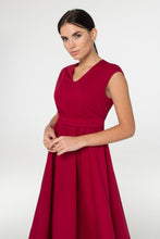 Load image into Gallery viewer, Red midi fit and flare dress