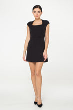 Load image into Gallery viewer, Black cocktail dress with removable tulle overskirt