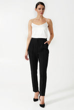 Load image into Gallery viewer, Black pegged high waist pants