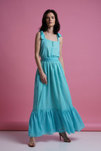 Load image into Gallery viewer, Blue polka dot maxi summer sundress