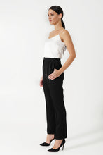 Load image into Gallery viewer, Black pegged high waist pants