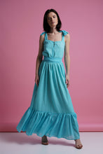 Load image into Gallery viewer, Blue polka dot maxi summer sundress
