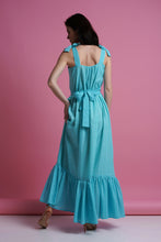 Load image into Gallery viewer, Blue polka dot maxi summer sundress