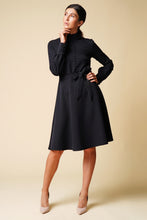 Load image into Gallery viewer, Collared button front black dress