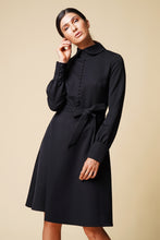 Load image into Gallery viewer, Collared button front black dress