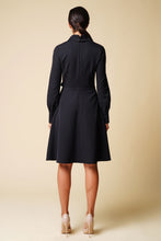 Load image into Gallery viewer, Collared button front black dress