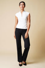 Load image into Gallery viewer, High neck cap sleeve white blouse