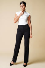 Load image into Gallery viewer, Black High-Rise Wide-leg Trousers