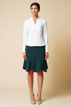 Load image into Gallery viewer, High neck long sleeve white blouse