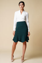 Load image into Gallery viewer, Green godet midi skirt