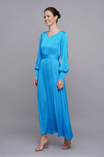 Load image into Gallery viewer, Blue long sleeve maxi dress