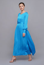 Load image into Gallery viewer, Blue long sleeve maxi dress