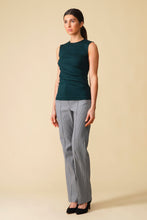 Load image into Gallery viewer, Dark green asymmetrical jersey fitted top