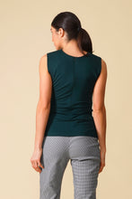 Load image into Gallery viewer, Dark green asymmetrical jersey fitted top