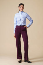 Load image into Gallery viewer, Purple High-Rise Wide-leg Trousers