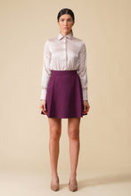 Load image into Gallery viewer, Purple a line pleated mini skirt