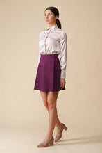 Load image into Gallery viewer, Purple a line pleated mini skirt