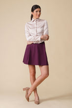 Load image into Gallery viewer, Purple a line pleated mini skirt