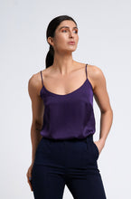 Load image into Gallery viewer, Purple satin camisole top