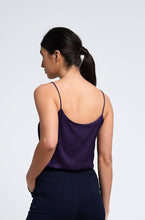 Load image into Gallery viewer, Purple satin camisole top