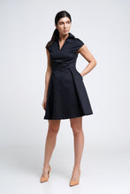 Load image into Gallery viewer, Black collared shirt dress