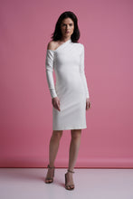 Load image into Gallery viewer, White one shoulder midi dress
