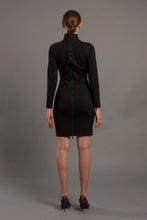 Load image into Gallery viewer, Black turtle neck oval cutout dress