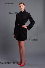 Load image into Gallery viewer, Black kimono dress with removable pocket-belt