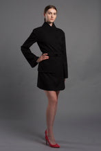 Load image into Gallery viewer, Black kimono dress with removable pocket-belt