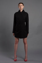 Load image into Gallery viewer, Black kimono dress with removable pocket-belt