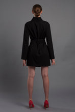 Load image into Gallery viewer, Black kimono dress with removable pocket-belt