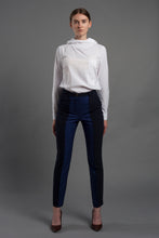 Load image into Gallery viewer, Navy blue pencil pants with jacquard insert