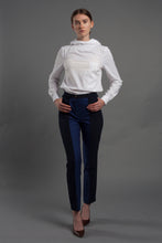 Load image into Gallery viewer, Navy blue pencil pants with jacquard insert