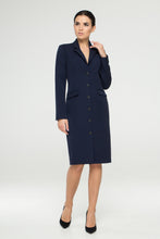 Load image into Gallery viewer, Navy blue button front dress