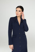Load image into Gallery viewer, Navy blue button front dress