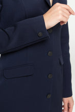 Load image into Gallery viewer, Navy blue button front dress